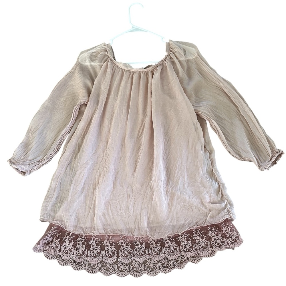 Giulia light peach Relaxed Ruffled laced top - Picture 6 of 6